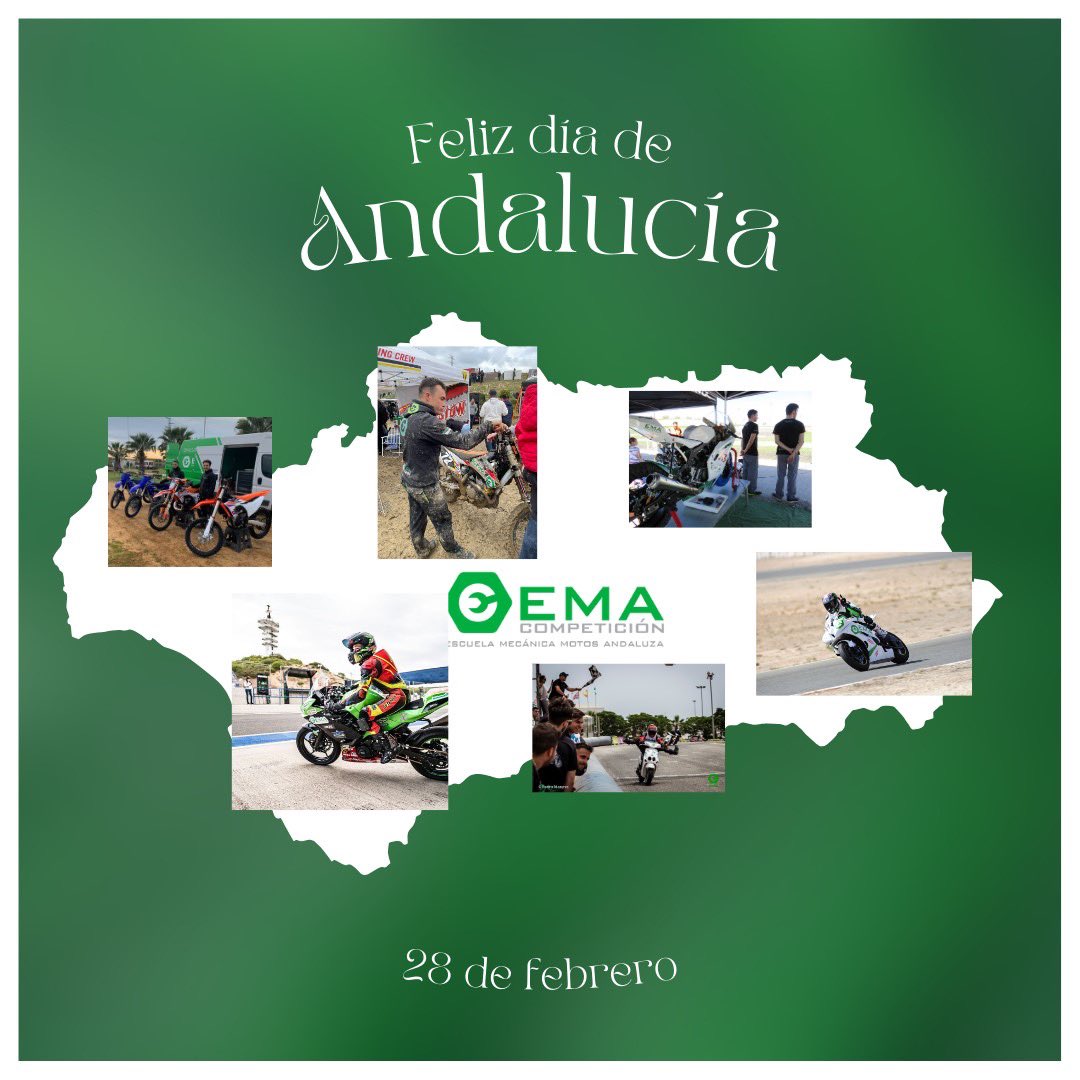 ¡Feliz día a todos los ANDALUCES! ¡Viva ANDALUCÍA!

#EMACompetición
#escuela #mecánica #motos #competición #motor #motocicletas #moto #mecánicomotos #andalucia #28feb #diadeandalucia #díadeandalucía #28defebrero #andaluciaunica #OrgulloAndaluz
