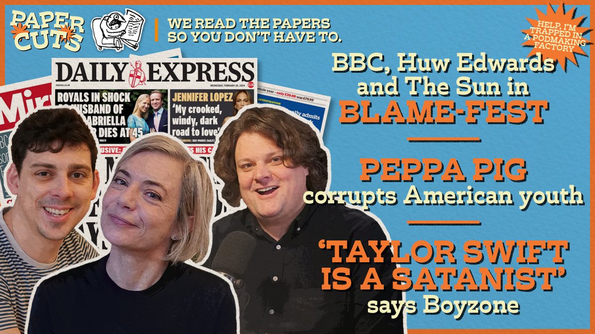 🚨NEW EPISODE🚨 BBC apologises again over Huw Edwards scandal📰 Peppa Pig is ruining American children 🐽👩‍🍼 Plus – Taylor Swift is leading satanic rituals, according to... Boyzone?👹😕 Join @msmirandasawyer, @JonnElledge and @MattRichardson3 🎧listen.podmasters.uk/PC24022024Tayl…