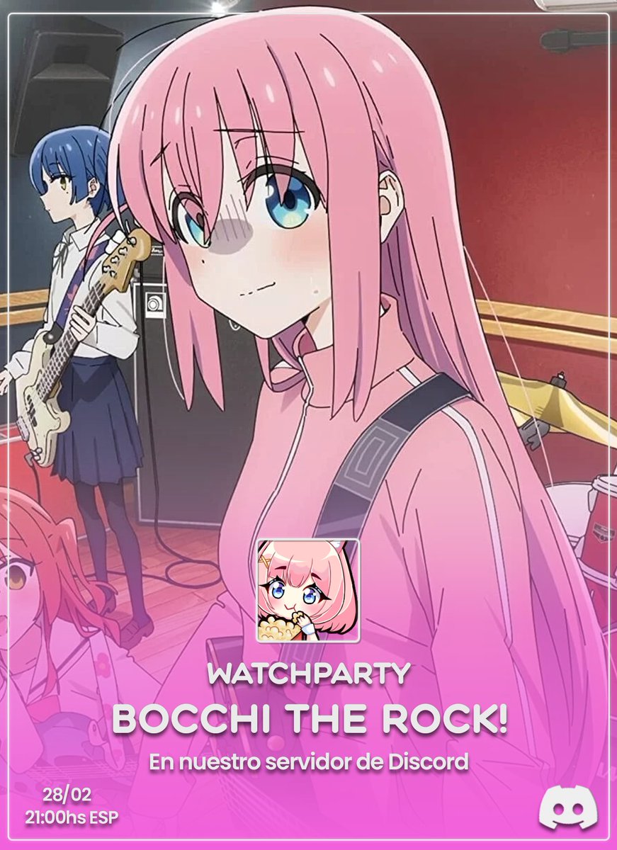 HikaMizuVT's tweet photo. ¡A partir de hoy todos los miércoles estaremos viendo Bocchi the rock en el server de Discord!✨

No se lo pierdan~ Les estaré esperandooo 🩷

Link al Server abajito 🔽🔽🔽 https://t.co/DDGdBRHdcs