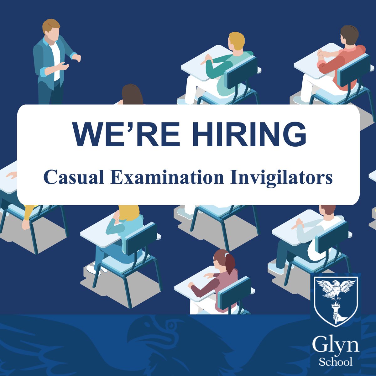 glynschoolepsom's tweet image. Are you a highly organised individual looking for flexible work?
Glyn School is looking to appoint Examination Invigilators to support our team.
#vacancies #examination #invigilator #applynow #secondaryschool #epsom