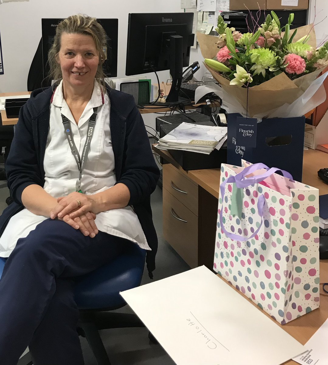 Happy retirement to our Therapeutic Radiographer Charlotte. We will all miss you. Thank you for your years of service to our patients and dept. Good luck in your next chapter @SCoRMembers #teamCAS @nottmhospitals 😀🥳👏