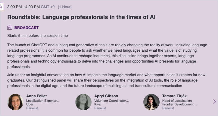 Join our free online roundtable discussion: #Language professionals in the times of #AI
7 March 3-4 pm GMT.
We will be talking with experts, language professionals and #technology enthusiasts about the challenges and opportunities that #AI presents for language professionals.