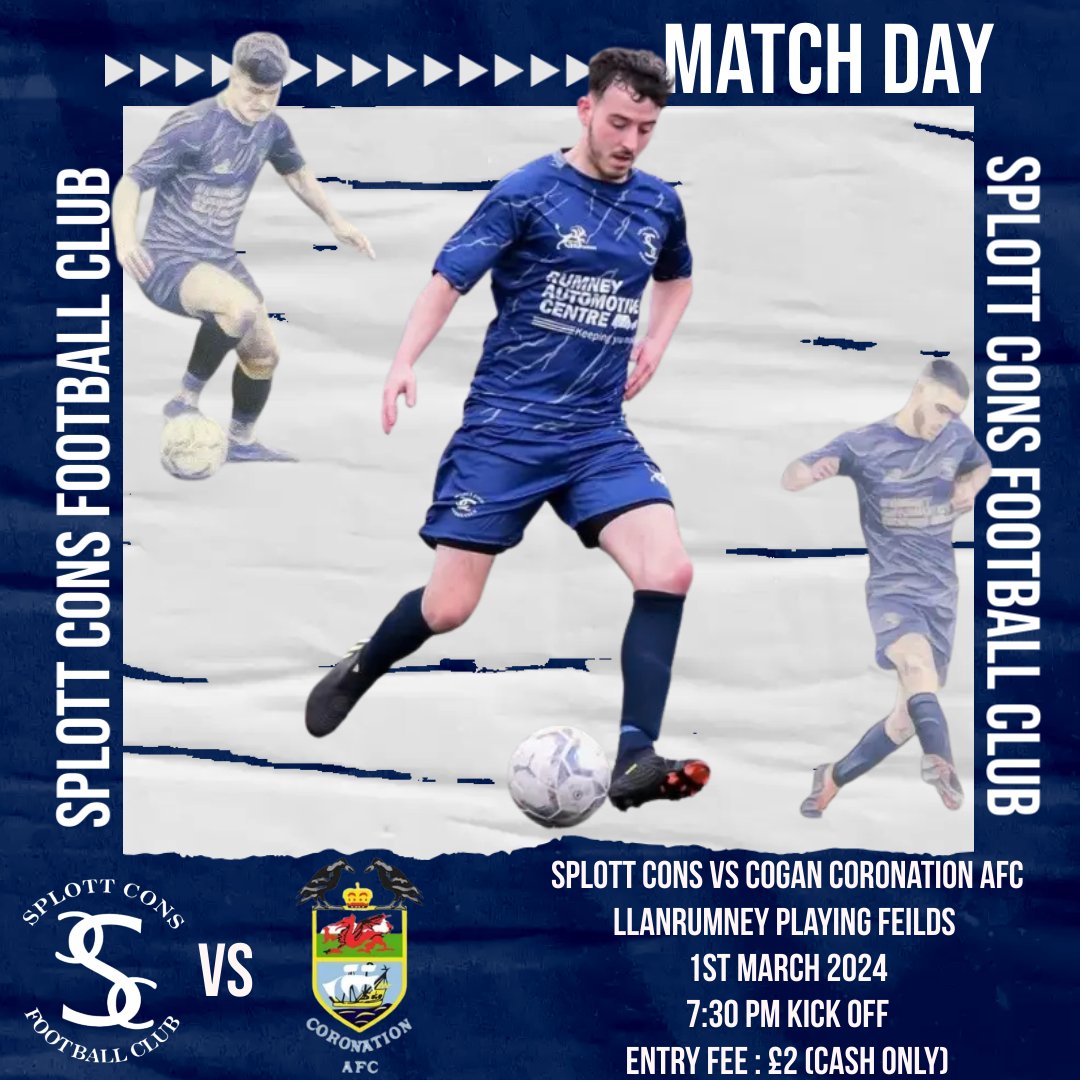 SplottFC_'s tweet photo. 𝓕𝓻𝓲𝓭𝓪𝔂 𝓝𝓲𝓰𝓱𝓽 𝓤𝓷𝓭𝓮𝓻 𝓣𝓱𝓮 𝓛𝓲𝓰𝓱𝓽𝓼 
This week we focus on the @SouthWalesFA Cup Quarter-Final.

As the only @CardiffFootball team left in the competition we take on @CoganCoroAFC who will be our 4th @SWALInfo opponents.
£2 on the gate to support Welsh football https://t.co/XY9dQcqnxc