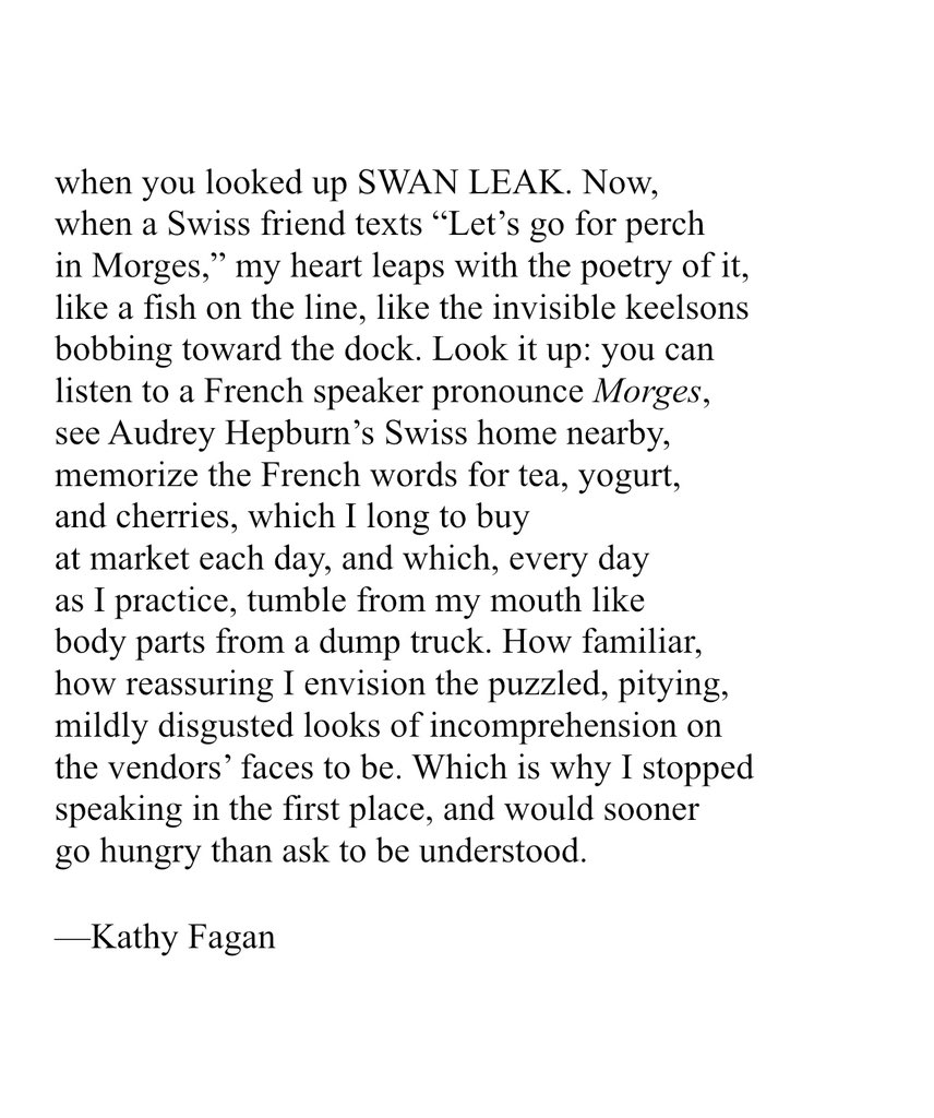 “They / sent me to drama camp once to help me / ‘come out of my shell.’ The teacher said / I had the melancholy look of an Audrey / Hepburn, only less ‘buoyant.’” —@KathyFaganPoet, “Keelson” @swamp_pink @Milkweed_Books