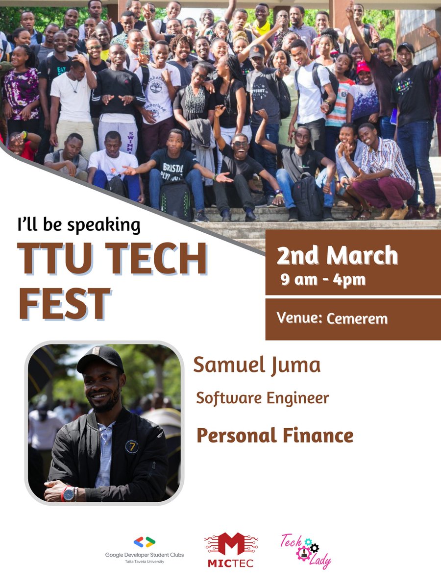DscTtu's tweet image. Speakers Lineup 🚨

Our next speaker will be @_jumasamuel who is a Software Engineer. He will be speaking about Personal Finance. Join us on Saturday as we learn from Juma on Financial Literacy.

#TTUTechFest24 #DevelopersstudentsClub #DscTtu