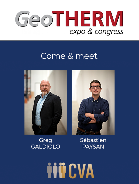 Starting tomorrow, CVA will be attending the 17th edition of the GeoTHERM expo &amp; congress, which will be held from February 29th to March 1st at the Offenburg Exhibition Centre in Germany.

📅 Come &amp; meet Greg Galdiolo and Sébastien Paysan 
📍 Offenburg