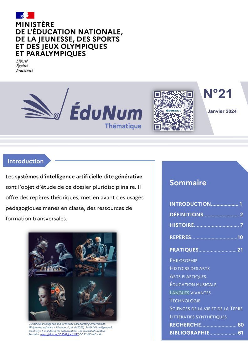 Comment l' #IA transforme l'#éducation ? La dernière Lettre #EduNum explore les frontières de l'#IA générative, ses défis éthiques et son potentiel #pédagogique. Plongez dans une approche multidisciplinaire pour imaginer l'avenir de l'#apprentissage !
buff.ly/42MSUE1