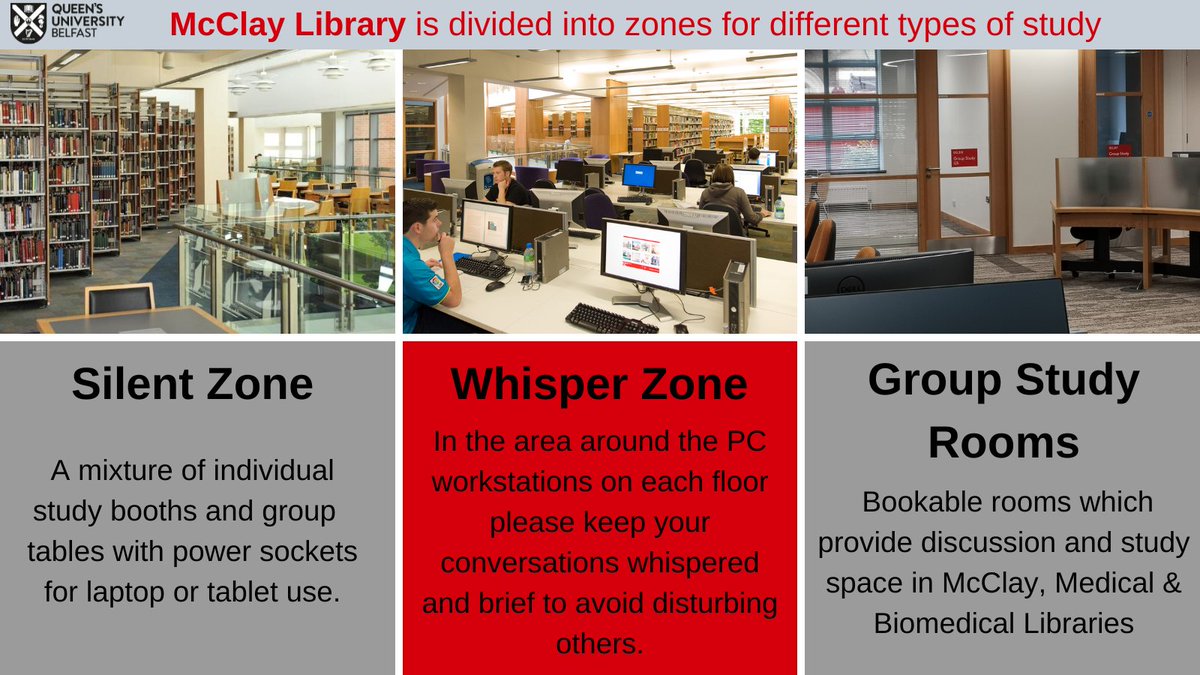 At #QUBLibrary, we have three zoned areas to make sure everyone can study in the way that suits them best.