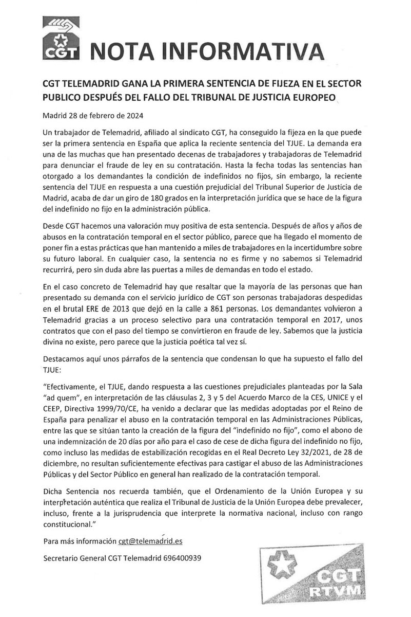 CGT Telemadrid tweet media