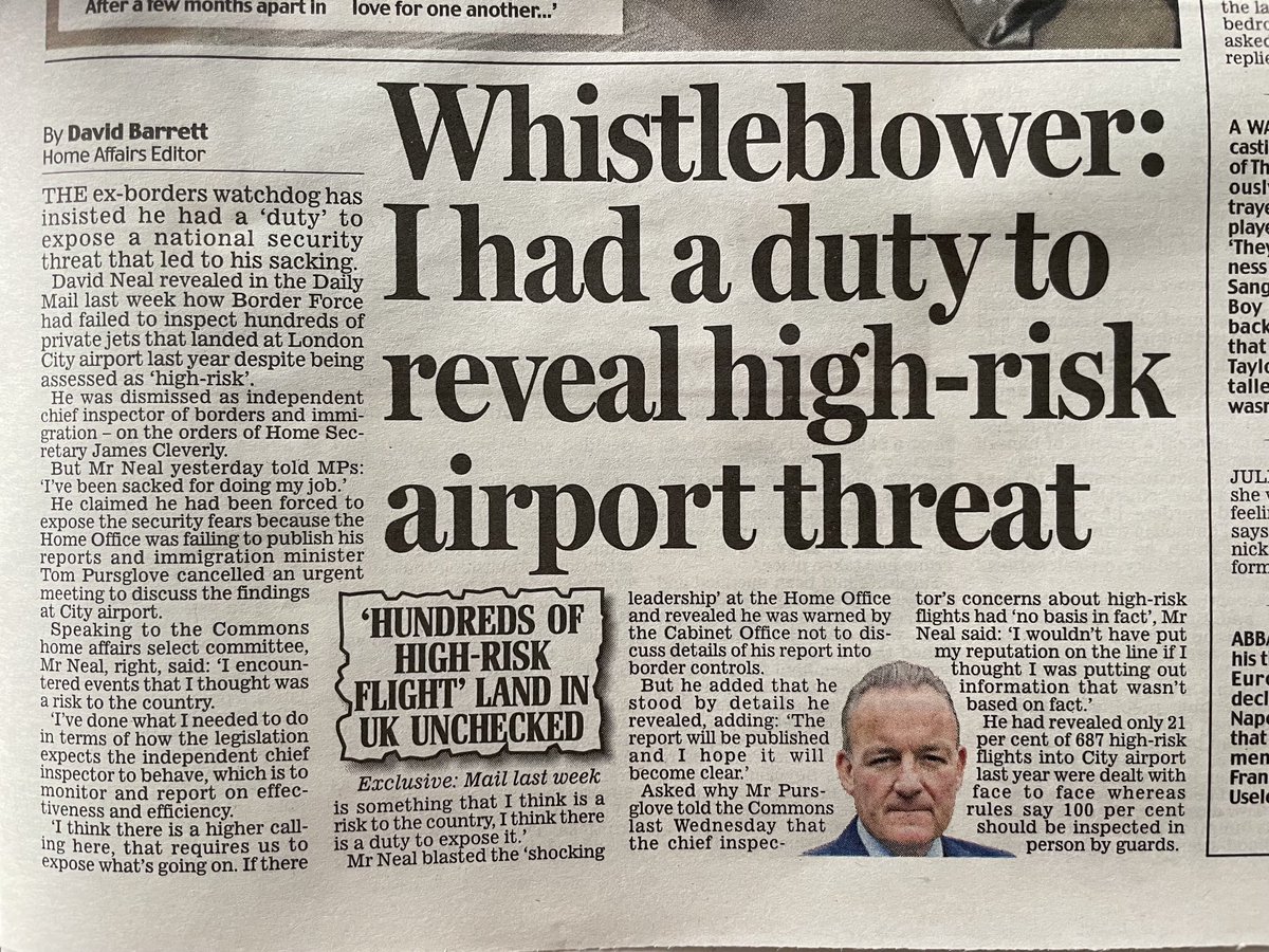 Britain’s immigration system is broke, and wide open. Only 21 per cent of 687 “high-risk” flights into London City airport were dealt with face to face, whereas the rules say 100 per cent should be inspected in person and that’s just one airport.