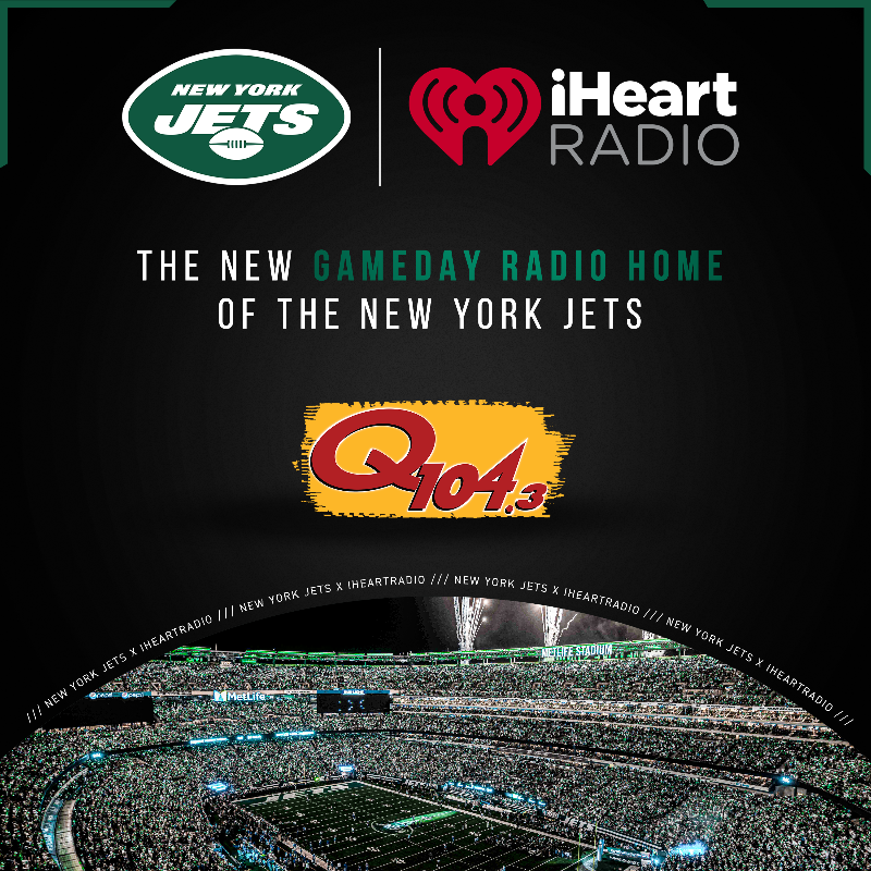 nyjets's tweet photo. Introducing the new radio home of the New York Jets: @Q1043!

As part of this exclusive radio and streaming partnership, every Jets game will be heard on Q104.3 along with the @iHeartRadio and New York Jets apps (local markets only).