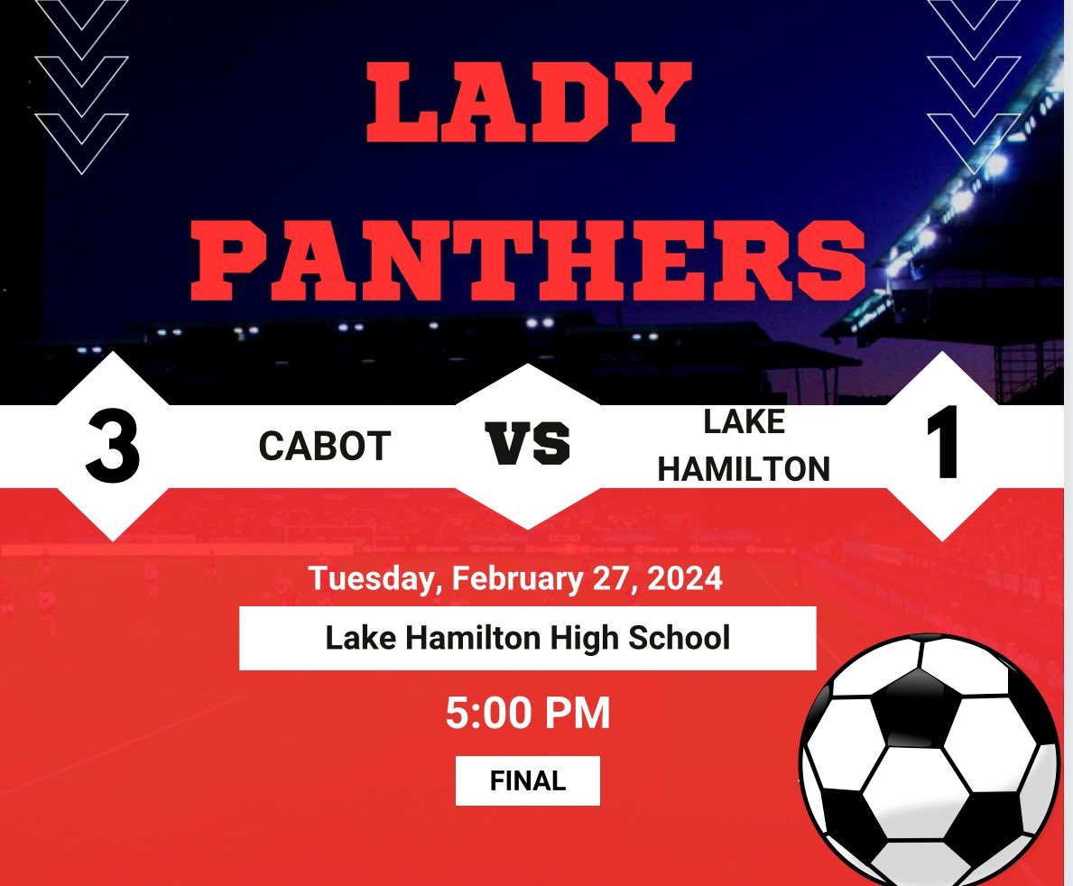 cabot_lady's tweet photo. We took home one win and one loss against Lake Hamilton! 
JV:Allie Minton got us on the board with a corner kick! 
Varsity: Julia Fauver shoots-assist goes to Lilia Mondragon! Peyton Neville gets us another goal in the first half and Julia Fauver gets us one more! https://t.co/AKvY0oxAuJ