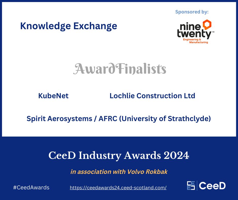 Two of our @UWSKTP partnerships have reached the finals in the 2024 #CeedAwards!🎉 Good luck to Lochlie Construction and @kube_net who have both been shortlisted at tomorrow's ceremony for the Knowledge Exchange award. 🤞 Read more at uws.ac.uk/news/uws-ktps-…