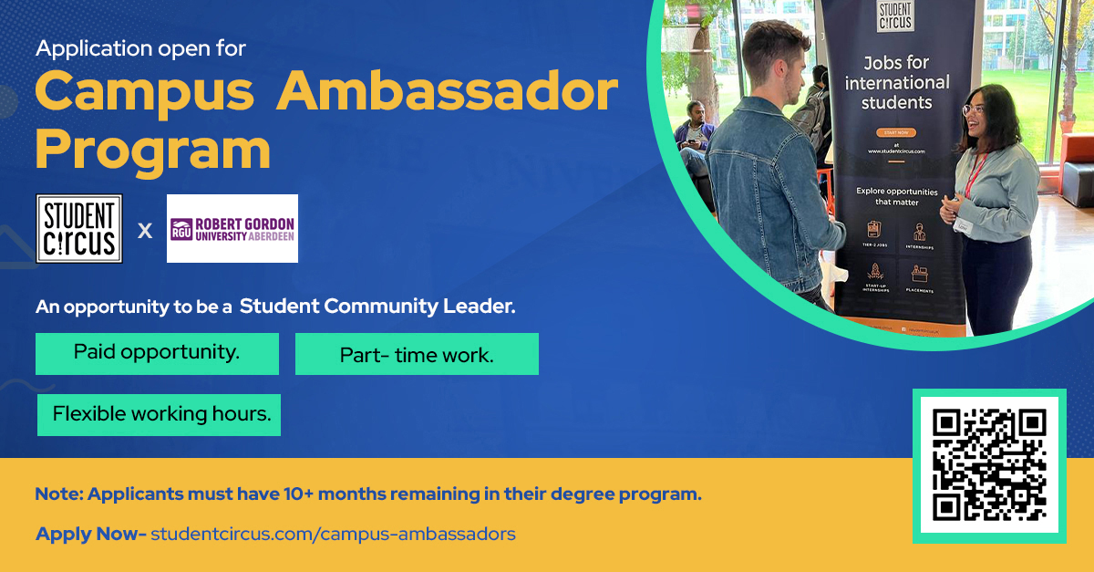 RGU - Employability & Community Engagement (@rgu_employ) on Twitter photo <a href="/RobertGordonUni/">Robert Gordon University (RGU)</a> students the <a href="/StudentCircusUK/">Student Circus</a> Campus Ambassador Programme is open to applications! Are you an international student with 10 months+ left on your course?
Creative, collaborative & enthusiastic students - find out more and apply today!
⬇️
studentcircus.com/campus-ambassa… <a href="/RobertGordonUni/">Robert Gordon University (RGU)</a> students the <a href="/StudentCircusUK/">Student Circus</a> Campus Ambassador Programme is open to applications! Are you an international student with 10 months+ left on your course?
Creative, collaborative & enthusiastic students - find out more and apply today!
⬇️
studentcircus.com/campus-ambassa…