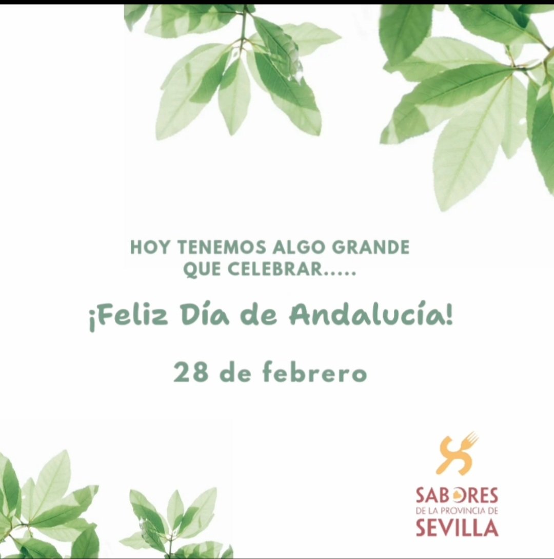 Andalucía también es #gastronomía y gracias a ella tenemos mucho que celebrar... ¡¡Así que a por ello!! 

#FelizDíaDeAndalucía  🫒🥛🍏
 #productoslocales #SaboresdelaProvinciadeSevilla #tenemosmuchoquecelebrar #Andalucía #28F #28Febrero