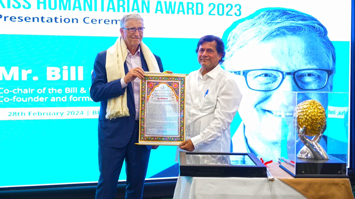 CclsrKiit's tweet photo. Bill Gates' relentless efforts in education &amp; healthcare have earned him the KISS Humanitarian Award 2023. Well deserved!
In recognition of his life-changing work, #KISSHonoursBillGates with the KISS Humanitarian Award 2023.
@achyuta_samanta @kissfoundation @BillGates https://t.co/1HolpReAdb