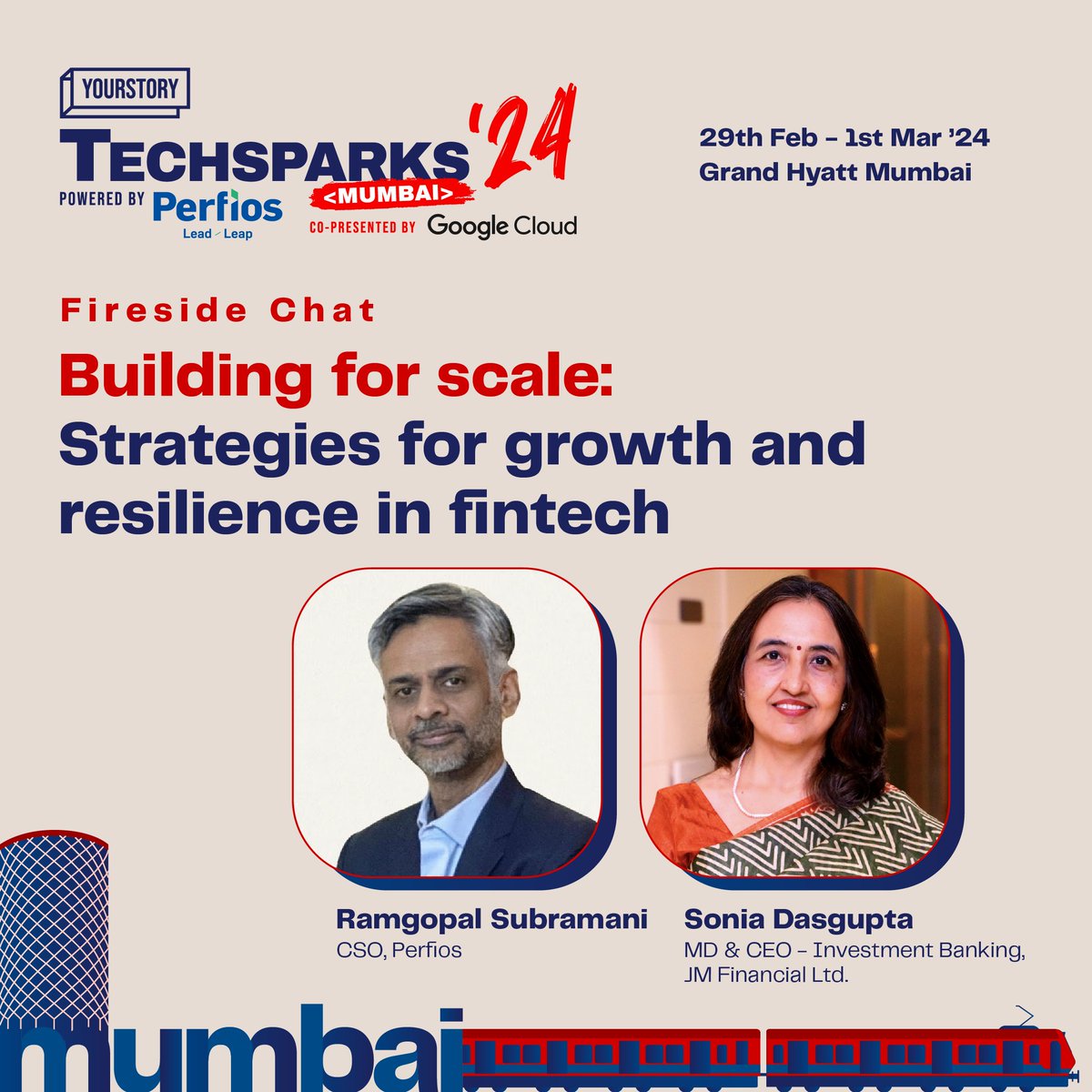 YourStoryCo's tweet photo. 📈 Fintech for population scale 

💼 Learn how organisations can innovate with tech, adapt to regulations, form key partnerships, and evolve business models to thrive in the face of market volatility, with Ramgopal Subramani, CSO, @Perfios and Sonia Dasgupta, MD & CEO, Investment Banking, @JMFL_group. 

#TechSparksMumbai2024 #TheGreatIndianTechade

Register Now - https://t.co/jnZ0B51q1J