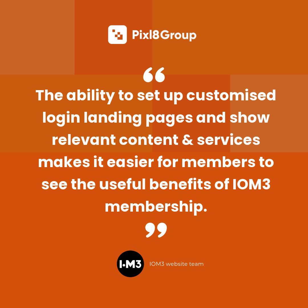 Associations like <a href="/iom3/">The Institute of Materials, Minerals & Mining</a> are delivering personalised experiences by using our platform's personalisation tools - which directly draw on their data.

Read our case study &amp; see their great results - bit.ly/3wzb6oI 

#digitaltransformation #membership #webdevelopment