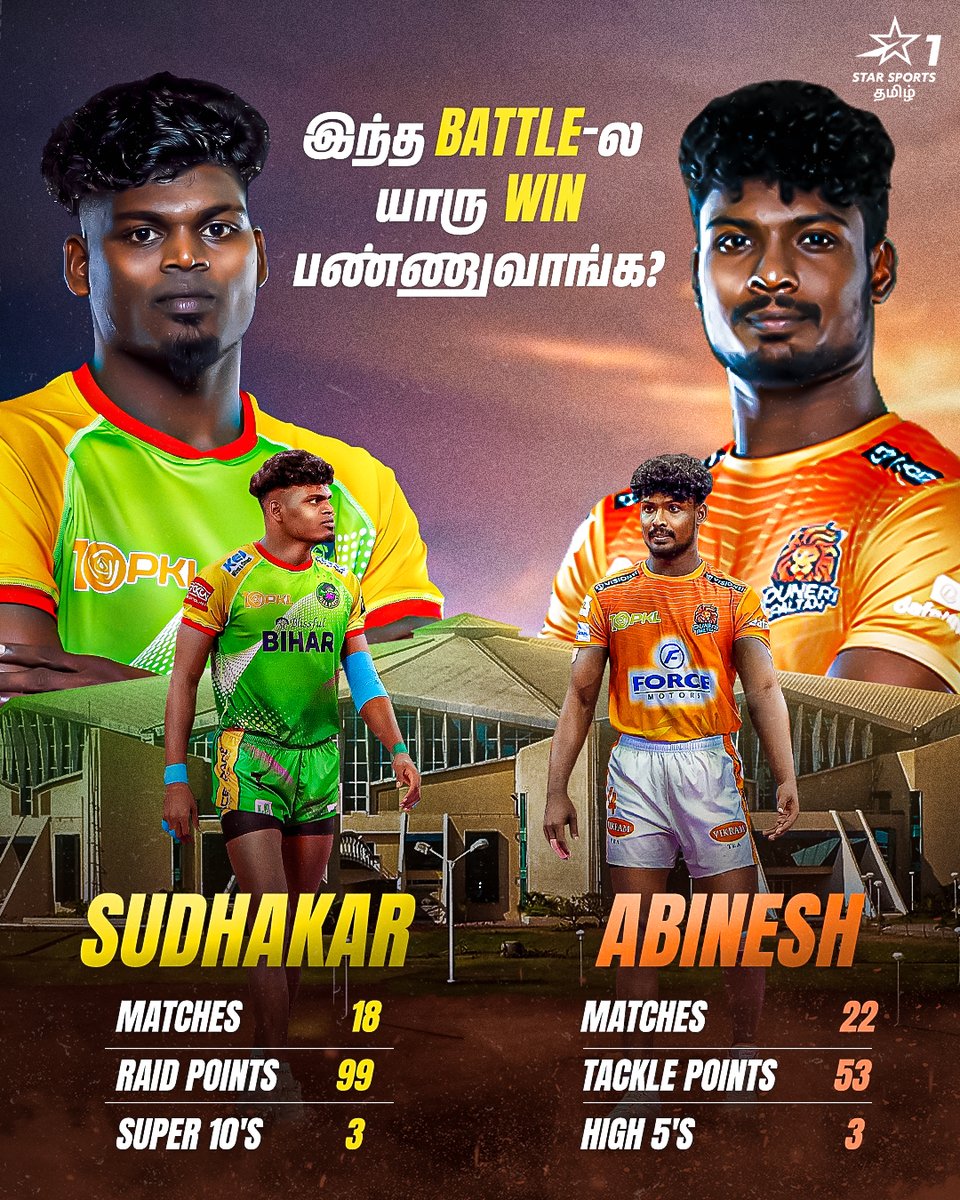 StarSportsTamil's tweet photo. எந்த தமிழனின் கையில் இன்னிக்கு வெற்றி இருக்க போகுது?🥳
Comments-ல சொல்லுங்க👇
📺காணுங்கள் | PKL Semi Final | இன்று | #PUNvsPAT 7:30 PM | #JPPvsHAR 9:00 PM | Star Sports தமிழ் & Disney+Hotstar-ல்
#PKLOnStarSports #ProKabaddiLeague #ProKabaddi https://t.co/frGplJdcmz