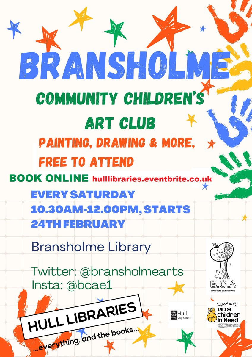 Our Saturday Community Children's has proven popular, could you please book ahead via hulllibraries.eventbrite.co.uk. Hosted by Jon Keen, free to attend, next session this Saturday at 10.30am - 12.00pm. <a href="/Hullccnews/">Hull City Council</a> <a href="/hull_libraries/">Hull Libraries</a>