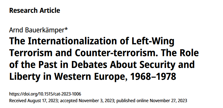 Our former Simone Veil Fellow Arnd Bauerkämper published an article out of the project he was working on during his stay at PHE! #europeanhistory #europeanstudies check it out here: doi.org/10.1515/cat-20…