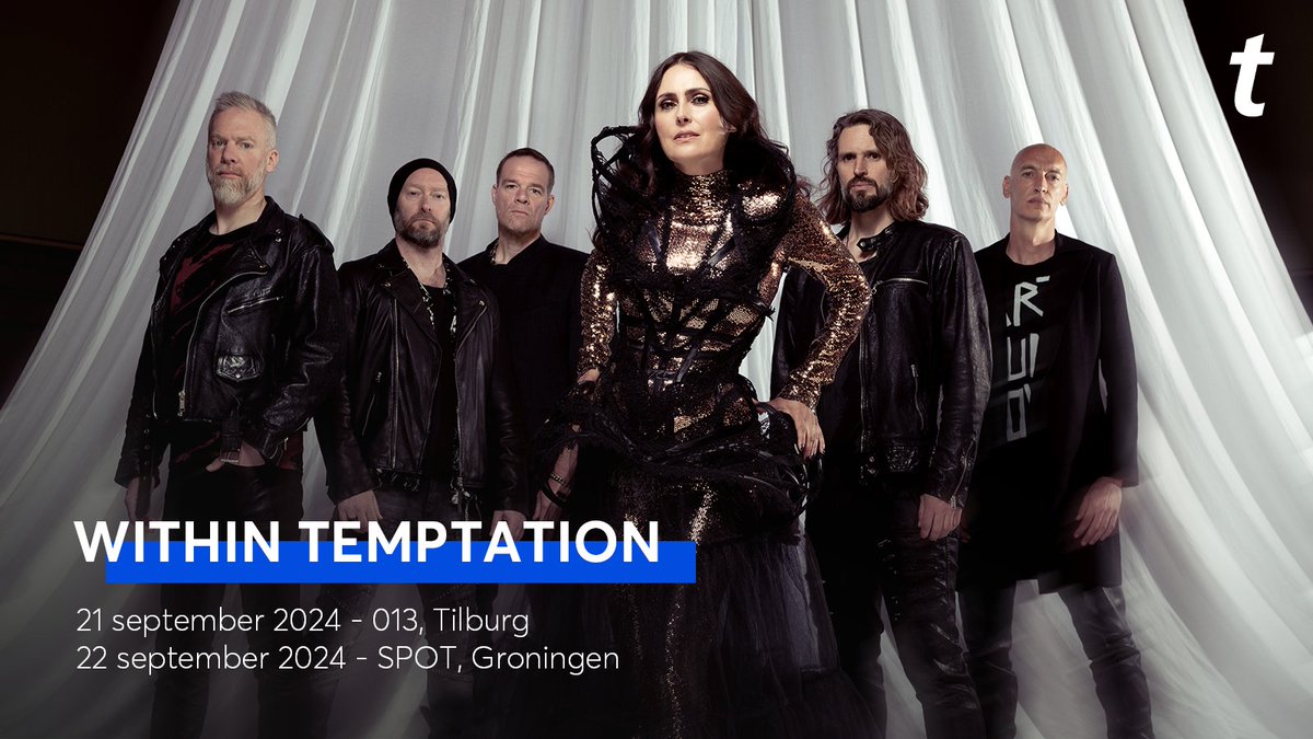 Ticketmaster_NL's tweet image. 🤘 Within Temptation (@wtofficial) kondigt nieuwe shows aan! Naast de show in Ziggo Dome staat de symfonische metalband op 21 september in @013 en op 22 september in @spotmuziek.

🎫 De ticketverkoop start vrijdag 1 maart om 10:00 uur via: bit.ly/WithinTemptati…
