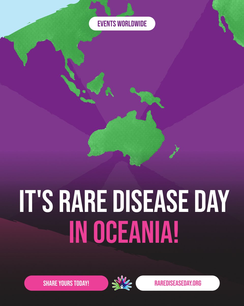 🌏 Rare Disease Day begins in Oceania! From Australia's deserts to Micronesia's islands, the continent unites to shed light on rare diseases! Join the global movement for awareness and support! 🌟 #RareDiseaseDay #LightUpForRare #ShareYourColours #Awareness