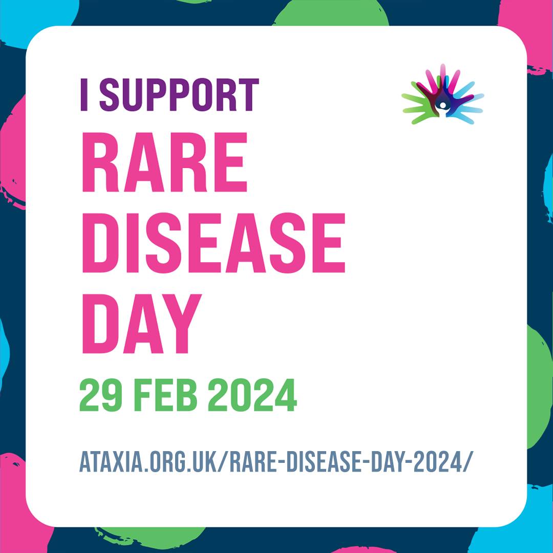 Join the Countdown: Rare Disease Day 2024! This Rare Disease Day, 29th February 2024, our aim is to highlight how rare conditions are far more common than most people think. Together, we can make a difference! Raise ataxia awareness: ataxia.org.uk/rare-disease-d…
