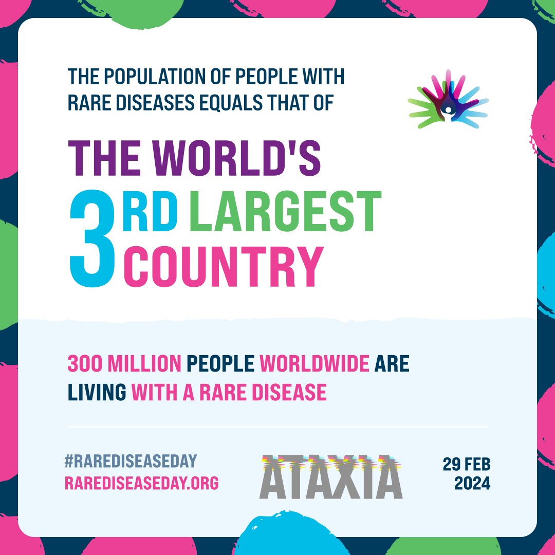 AtaxiaUK's tweet photo. Join the Countdown: Rare Disease Day 2024!

This Rare Disease Day, 29th February 2024, our aim is to highlight how rare conditions are far more common than most people think.

Together, we can make a difference! 

Raise ataxia awareness: https://t.co/2x2NGktt5l https://t.co/ZVZcqFpHcm