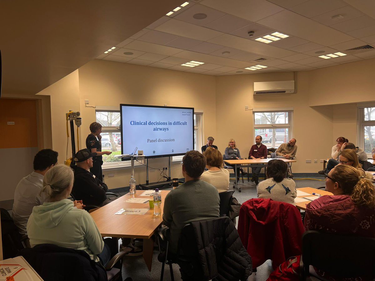 NHSL MedEd (@nhsl_meded) on Twitter photo “What would you do?” Context-sensitive airway management demonstrated through discussion of real cases with an experienced ENT/Anaesthetic panel
#ADAPT24 #airwaymanagement #clinicaldecisionmaking <a href="/RCoANews/">Royal College of Anaesthetists</a> <a href="/dasairway/">Difficult Airway Society (DAS)</a> <a href="/ClinicalHF/">CHFG</a> <a href="/niki_d100/">Nicola Doody</a> <a href="/sleepydoc79/">Adam Livingston</a> <a href="/cazm169/">Caroline Martin</a> <a href="/paton_catie/">Catie paton</a> “What would you do?” Context-sensitive airway management demonstrated through discussion of real cases with an experienced ENT/Anaesthetic panel
#ADAPT24 #airwaymanagement #clinicaldecisionmaking <a href="/RCoANews/">Royal College of Anaesthetists</a> <a href="/dasairway/">Difficult Airway Society (DAS)</a> <a href="/ClinicalHF/">CHFG</a> <a href="/niki_d100/">Nicola Doody</a> <a href="/sleepydoc79/">Adam Livingston</a> <a href="/cazm169/">Caroline Martin</a> <a href="/paton_catie/">Catie paton</a>