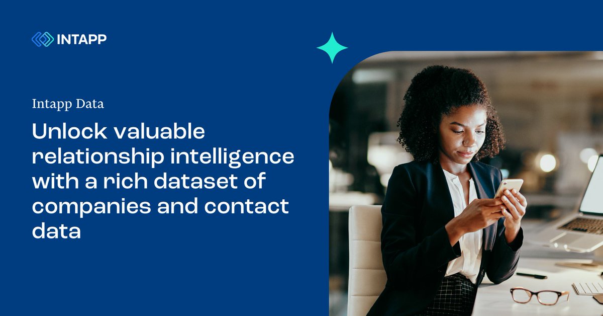 intapp's tweet image. Gain access to over 85 million company records and 200 million contact records seamlessly integrated into #IntappDealCloud. Unlock the power of enriched data with #IntappData.  
hubs.li/Q02mqNvr0 

#IntelligenceApplied