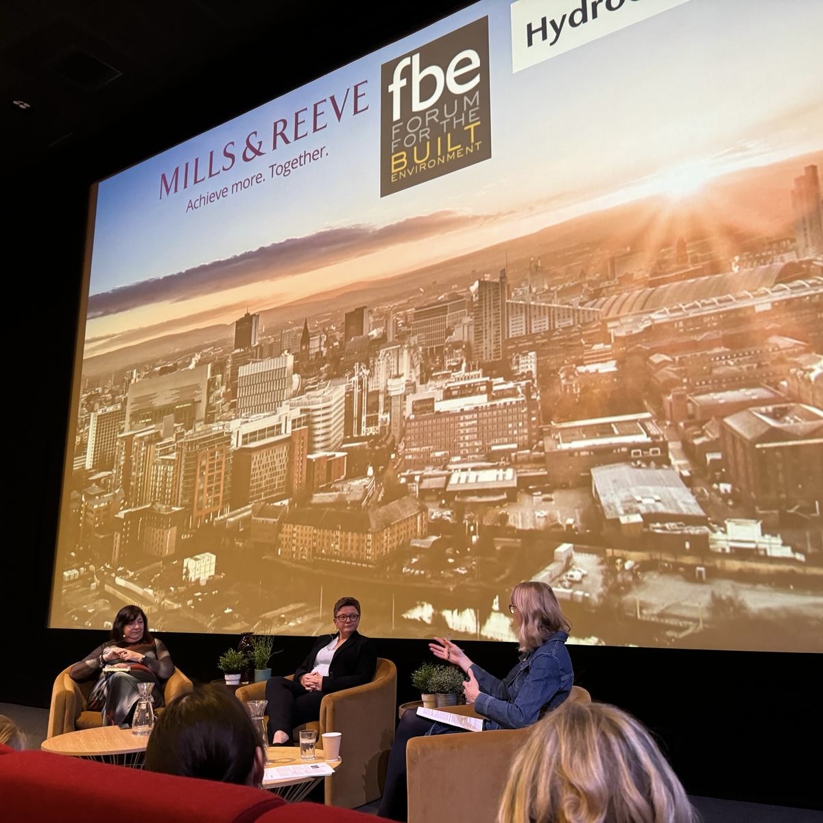 OMIArchitects's tweet photo. We really enjoyed this @FBE_MCR event this morning with @joanneroney and @bevcraig discussing the future of Manchester and it's development over the next decade. https://t.co/hnbuBSWuZh
