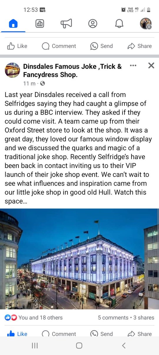 We have some fantastic news to share today - see the screenshot below by Graham of our beloved #DinsdalesJokeAndTrickShop here in the Arcade ❤️ <a href="/VisitHull/">Visit Hull</a> @HullBID
