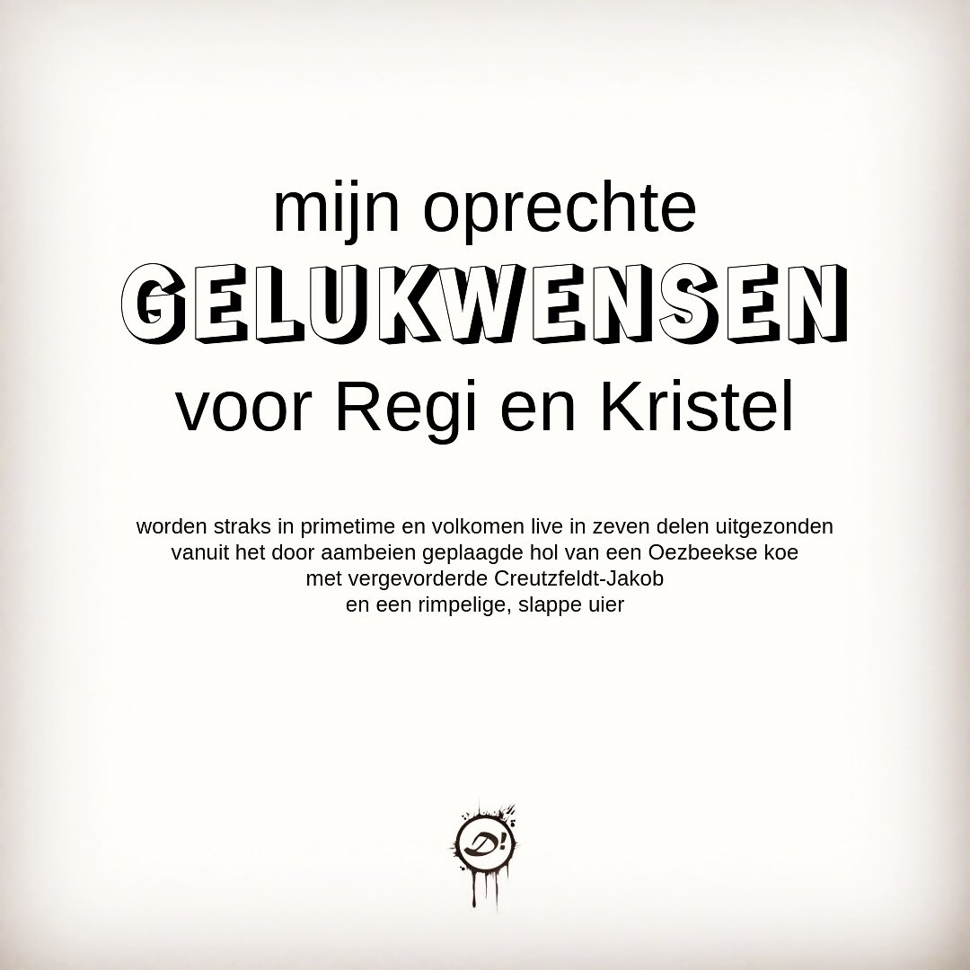 Ik begrijp de negatieve heisa niet.
Authentieke liefde verdient authentieke wensen.
#regigaattrouwen #regi