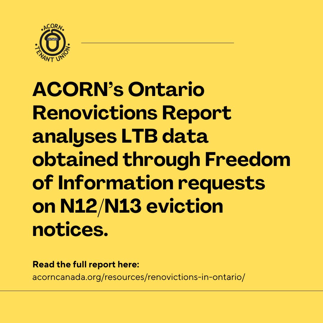 New #renoviction report now live: acorncanada.org/resources/reno… The findings? You guessed it- renovictions are UP. But they don't have to be. A New West bylaw reduced cases from 333 to 0. Now Hamilton has passed similar protections. We need all ON cities to step up! #onpoli