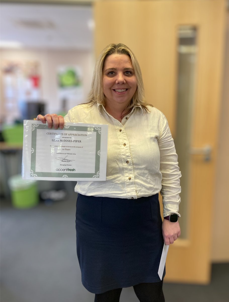 Congratulations Lena, 10 years at Accent Fresh. Thank you for all your hard work and dedication to the company. #accentfresh #downhammarket #freshproduce #freshproducesupplier #appreciation #10years #familyrunbusiness