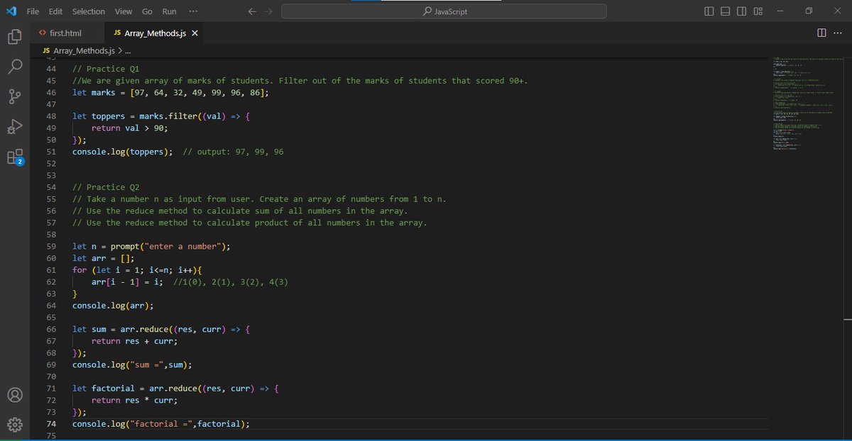 Joy__Khatri's tweet image. 🚀 Day 8 in the JavaScript galaxy: Unveiled the magic of Array Methods! 🪄🌌 From pushing and popping to filtering, mapping and reducing. 💻✨
#javascript
#JavaScriptJourney
#ArrayMagic
#CodingExplorer
#CodingJourney
#CodingEvolution
#codinglife