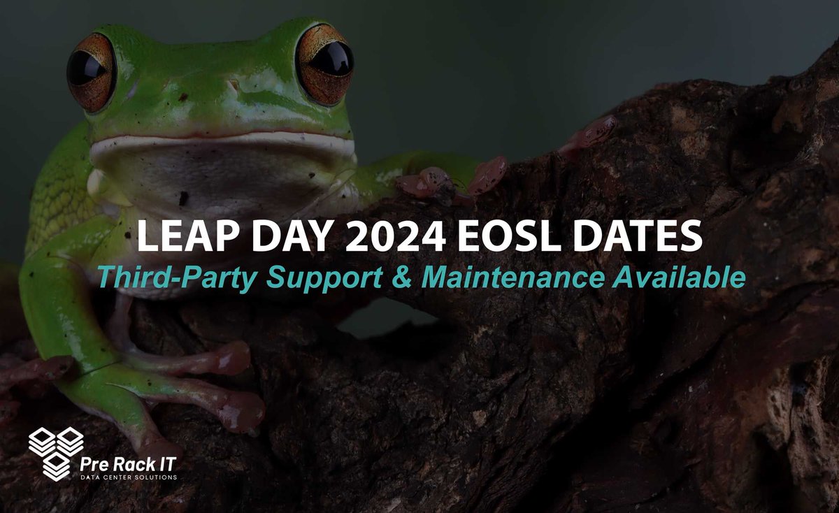 PreRackIT's tweet image. Leap Day is tomorrow February 29th! 
Dell EMC and Cisco UCS EOSL dates are approaching.  Pre Rack IT can help you extend the life of your hardware at a fraction of the cost.

#leapday #leapday2024 #eosl #endofservicelife #endofsupport #tpm #itsupport #datacenter #PreRackIT