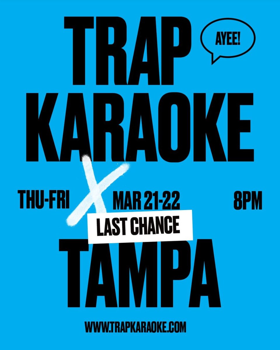 #ICYMI... @trapkaraoke returns to #Tampa on March 21st + 22nd + tickets are running low. This event has sold out every year, so don't run late in snatching up your tickets! 🎙 trapkaraoke.com