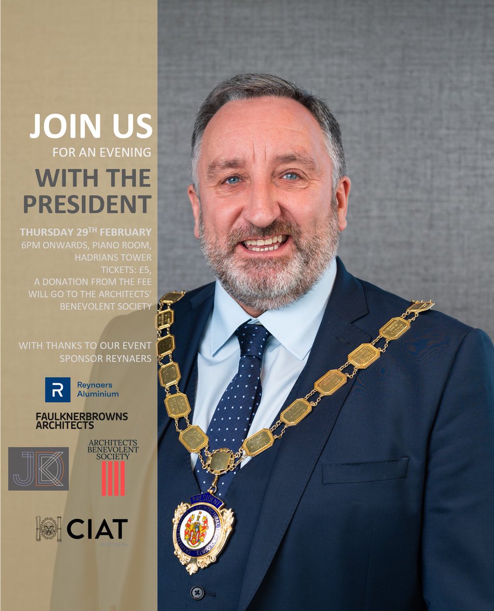 * SOLD OUT * 

We are looking forward to our event tomorrow evening &amp; meeting members within the region

We have raised over £125 for <a href="/ArchBenSoc/">Architects Benevolent Society</a> - thank you for your support!

With thanks to our sponsor <a href="/ReynaersLimited/">Reynaers Aluminium UK</a> 
&amp; speakers <a href="/FaulknerBrowns/">FaulknerBrowns</a> <a href="/JDDKarchitects/">JDDK Architects</a> @CIATPresident