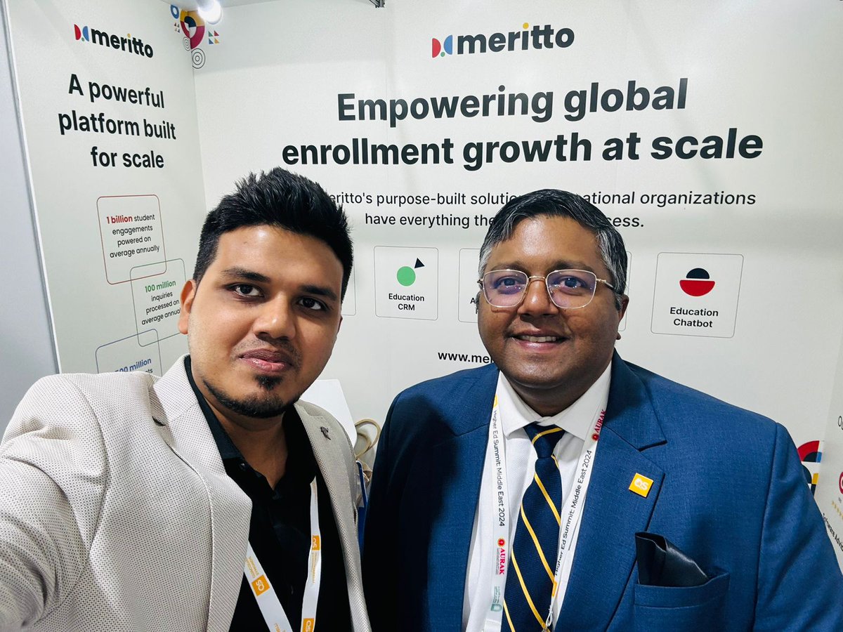 merittoofficial's tweet photo. π Bringing the day to a close with gratitude for the engaging conversations and meaningful connections made at the QS Higher Ed Summit: Middle East 2024.
#MeetMeritto #EnrollmentGrowth https://t.co/yJXijDeB1E