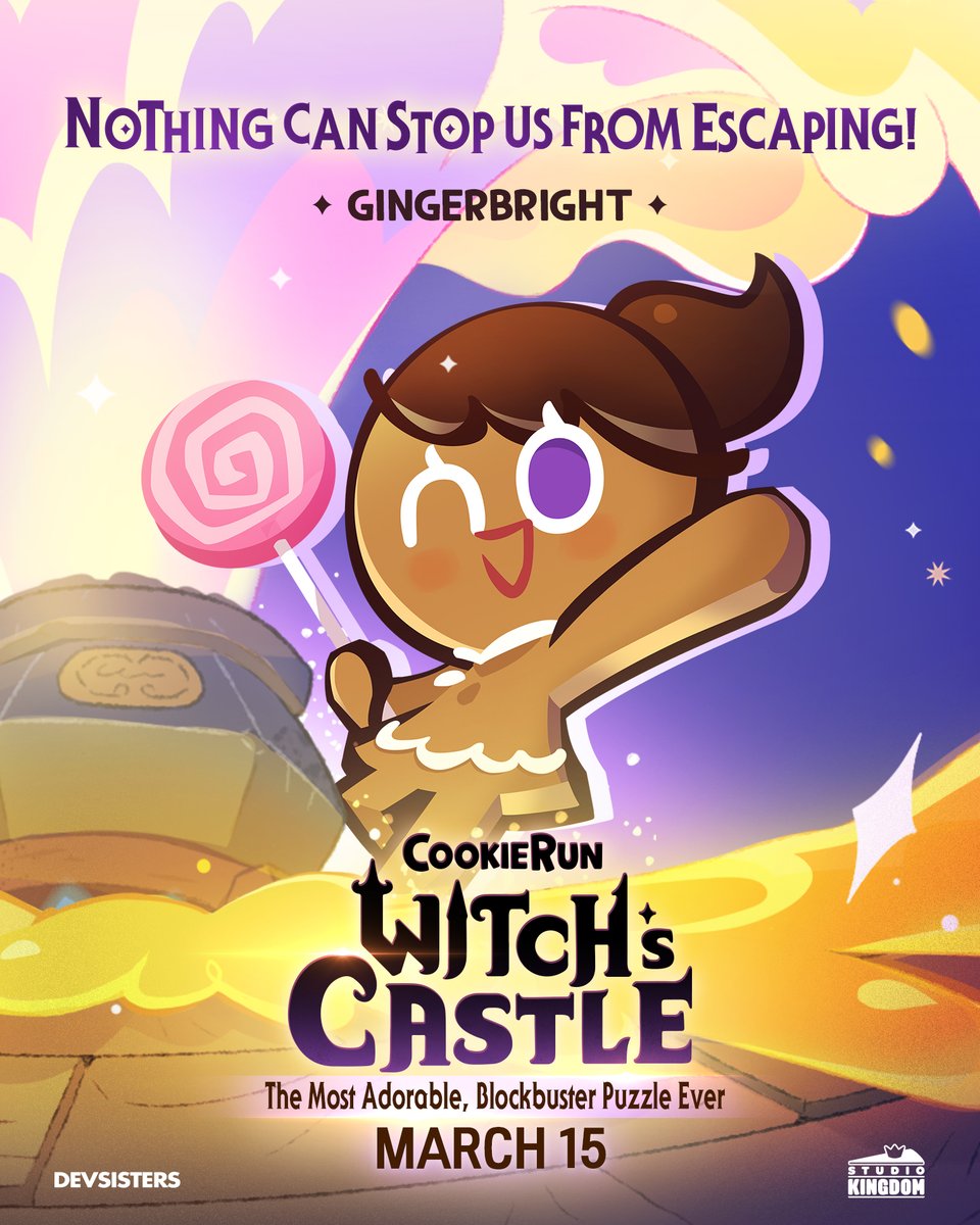 'NOTHING CAN STOP US FROM ESCAPING!'
⠀
Finding joy in all things!
GingerBright's Story!
⠀
🔥A blockbuster adventure with adorable Cookies!🍪
Meet them in CookieRun: Witch's Castle!👻
⠀
March 15💥
⠀
#CookieRunWitchsCastle #GingerBright #Mobilegame #PuzzleAdventure