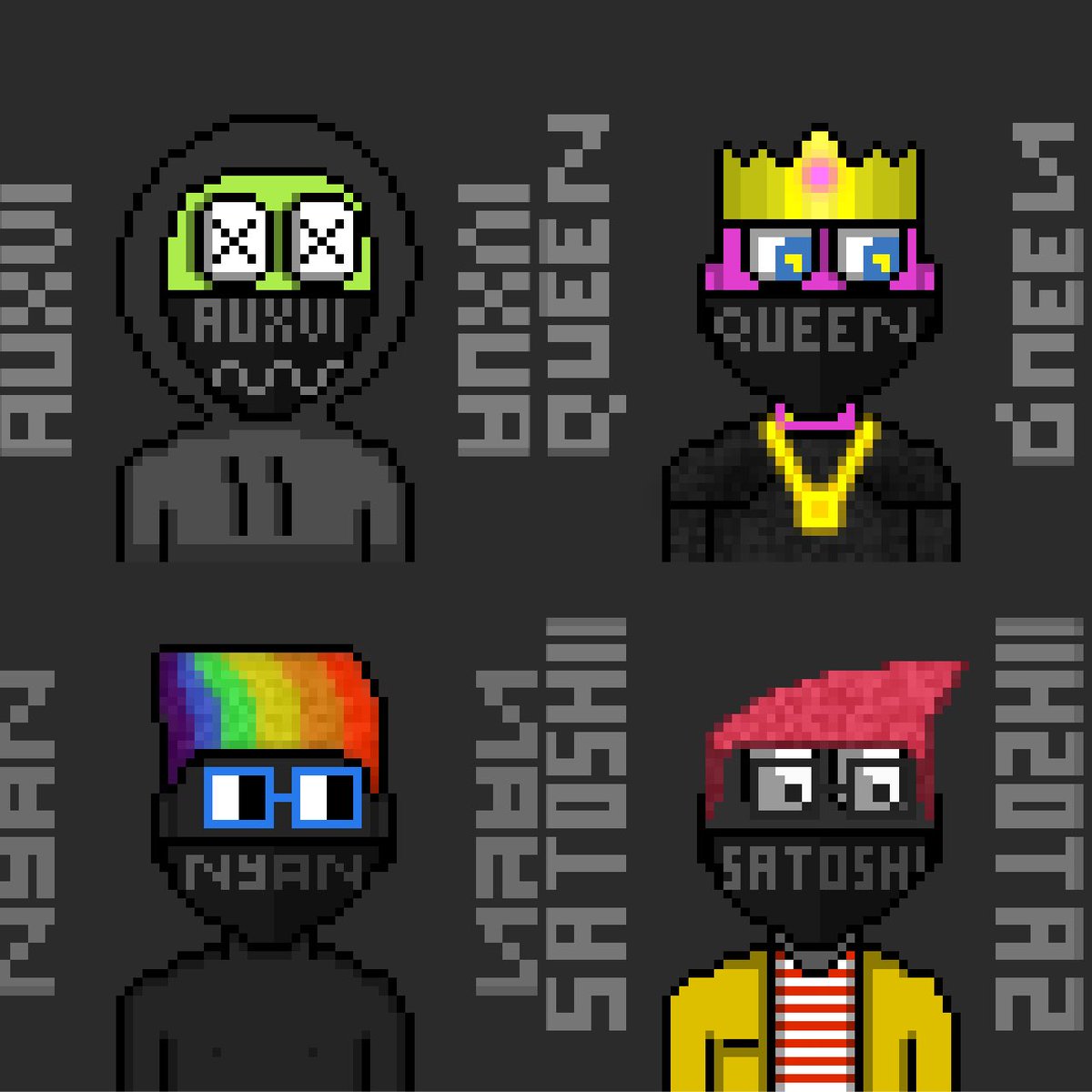The next few characters you see from the collection🔥
All unique characters will be revealed soon😍
Holders of <a href="/digijointz/">Digijointz</a> <a href="/squidtokenorg/">Squid Token Org</a>  collections can message me and be in the collection
Do you want your character to be in the collection?
▫️like ▫️RT ▫️reply 🙋🏻‍♂️
<a href="/phosadoteth/">Satoshii.eth 🦑 🟨</a>