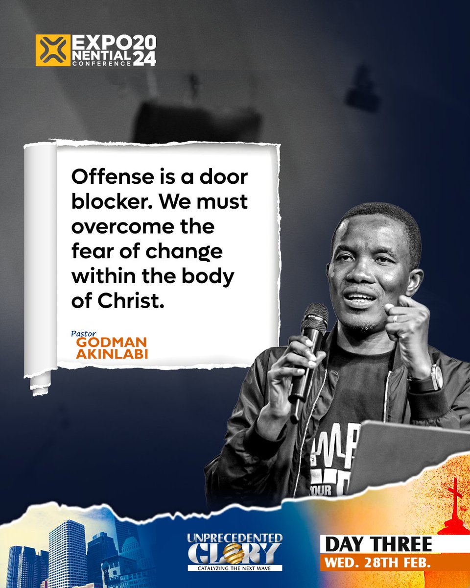 ExponentialNTWK's tweet photo. For the second session today, welcome the convener #ExponentialConference, Pastor Goodman Akinlabi @pgeeman, as he teaches "Stewarding Change: Ministry Relevance for all Seasons."
#ExponentialConference2024 #UnprecedentedGlory #ExponentialNTWK https://t.co/uqAGBS7KL7
