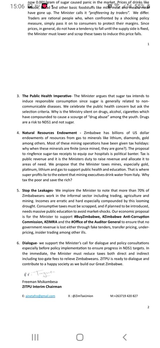 @ZimTaxPlatform (@zimtaxunion) on Twitter photo Zimbabwe Taxpayers' Union response to Minister of Finance on 2024 TAX <a href="/HeraldZimbabwe/">The Herald Zimbabwe</a> <a href="/NewsDayZimbabwe/">NewsDay Zimbabwe</a> <a href="/citezw/">CITE</a> <a href="/ZBCNewsonline/">ZBC News Online</a> <a href="/NewsHawksLive/">TheNewsHawks</a> <a href="/ZctuZimbabwe/">ZCTU - Zimbabwe</a> <a href="/ledrizim/">Ledriz</a> <a href="/ZIMCODD1/">ZIMCODD</a> <a href="/ManicaTeca/">TECa Manica</a> <a href="/AtlasNetwork/">Atlas Network</a> <a href="/WorldBankAfrica/">World Bank Africa</a> <a href="/MthuliNcube/">Prof. Mthuli Ncube</a> <a href="/Zimra_11/">ZIMRA</a> <a href="/zimlive/">ZimLive</a> <a href="/euinzim/">EU Delegation to Zimbabwe 🇪🇺</a> <a href="/zanupf_patriots/">🇿🇼 ZANU PF PATRIOTS 🇿🇼</a> Zimbabwe Taxpayers' Union response to Minister of Finance on 2024 TAX <a href="/HeraldZimbabwe/">The Herald Zimbabwe</a> <a href="/NewsDayZimbabwe/">NewsDay Zimbabwe</a> <a href="/citezw/">CITE</a> <a href="/ZBCNewsonline/">ZBC News Online</a> <a href="/NewsHawksLive/">TheNewsHawks</a> <a href="/ZctuZimbabwe/">ZCTU - Zimbabwe</a> <a href="/ledrizim/">Ledriz</a> <a href="/ZIMCODD1/">ZIMCODD</a> <a href="/ManicaTeca/">TECa Manica</a> <a href="/AtlasNetwork/">Atlas Network</a> <a href="/WorldBankAfrica/">World Bank Africa</a> <a href="/MthuliNcube/">Prof. Mthuli Ncube</a> <a href="/Zimra_11/">ZIMRA</a> <a href="/zimlive/">ZimLive</a> <a href="/euinzim/">EU Delegation to Zimbabwe 🇪🇺</a> <a href="/zanupf_patriots/">🇿🇼 ZANU PF PATRIOTS 🇿🇼</a>