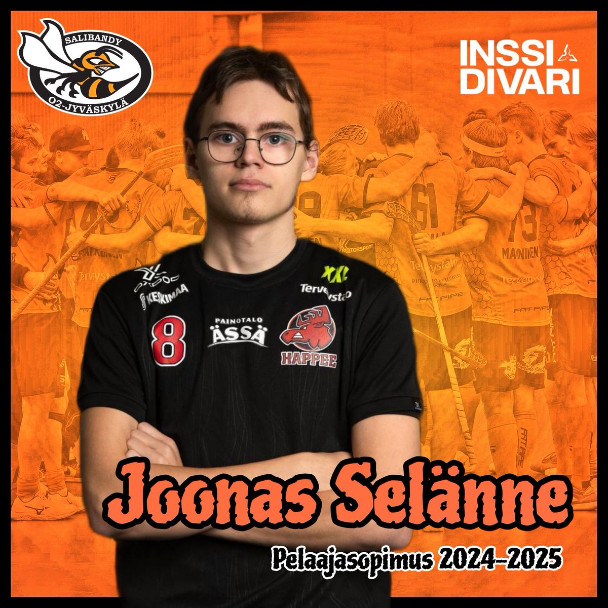 O2JKL's tweet image. JOONAS SELÄNNE - Pelaajasopimus 2024-2025 🧡

Amppareiden kasvatti "Sirpa" on pelannut viimeiset 4 kautta Happeen P22- joukkueessa ja debytoi ensi kaudella miesten pääsarjoissa 🔥

📸 Iina Kautto / Esa Jokinen

#o2jkl #salibandy #inssidivari @Salibandyfi @paakallofi @inssidivari
