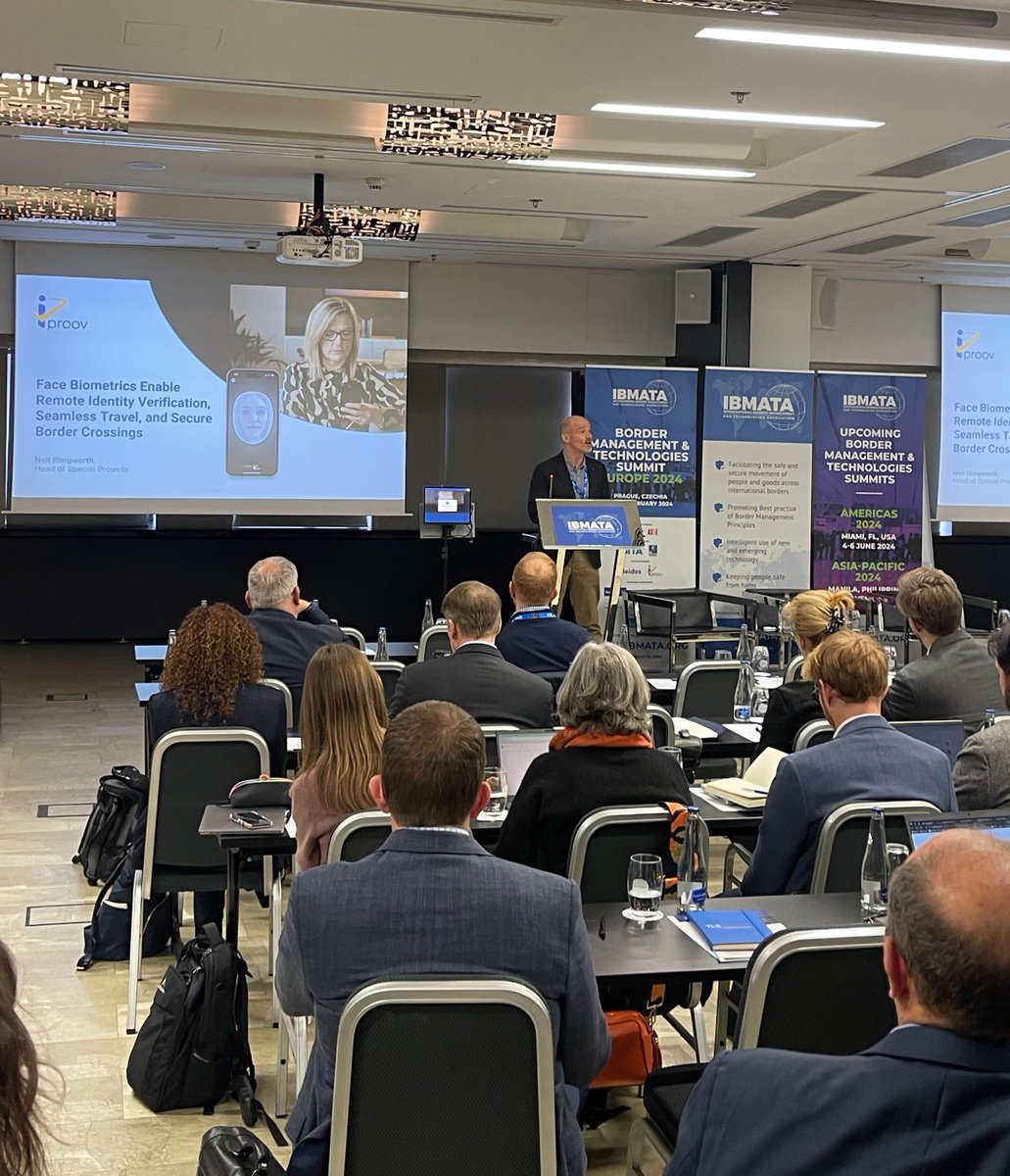 iProov's tweet image. How is iProov revolutionizing the travel industry?

Our very own, Head of Special Projects, Neil Illingworth, shared how iProov&apos;s facial #biometrics boost Eurostar&apos;s security and traveler experience at the #IBMATA Border Management &amp;amp; Technologies Summit 2024 in Prague.