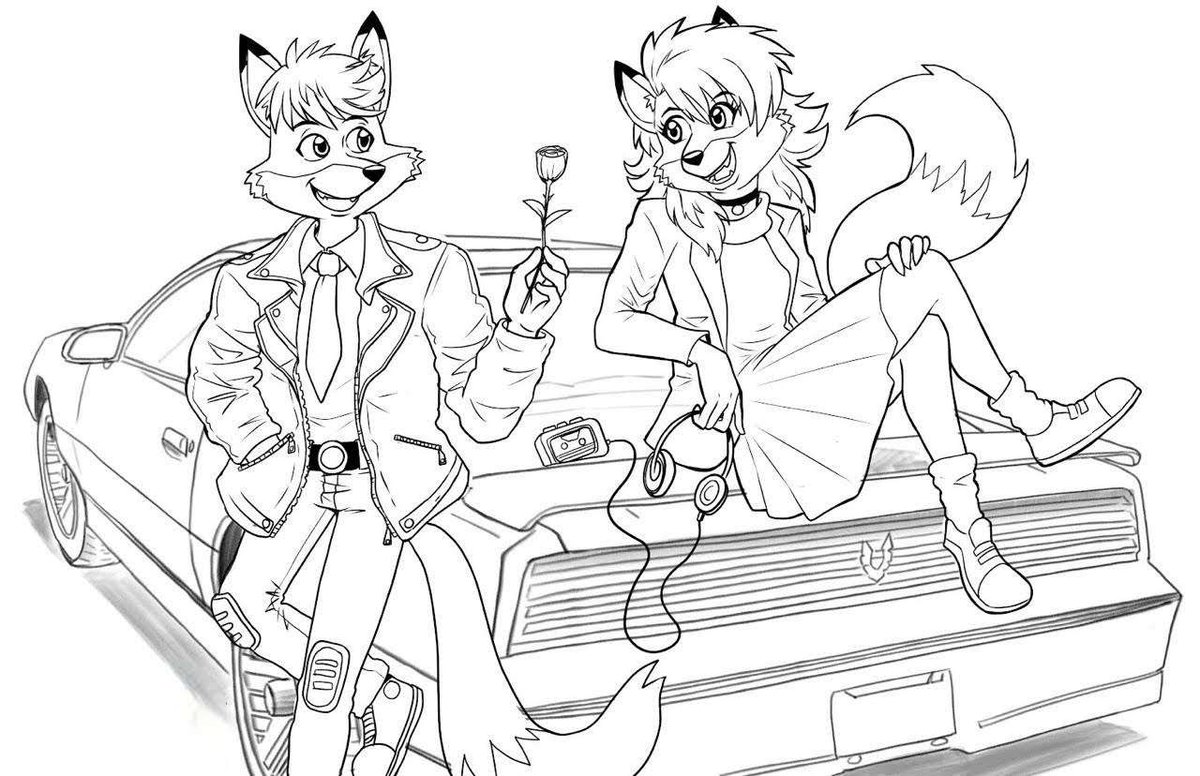 Kit Knightwood and Jasmine Mercedes Tyler  back in high school  age 15 , first date
#fox #anthroart #art #Pontiac #transam #thirdgen