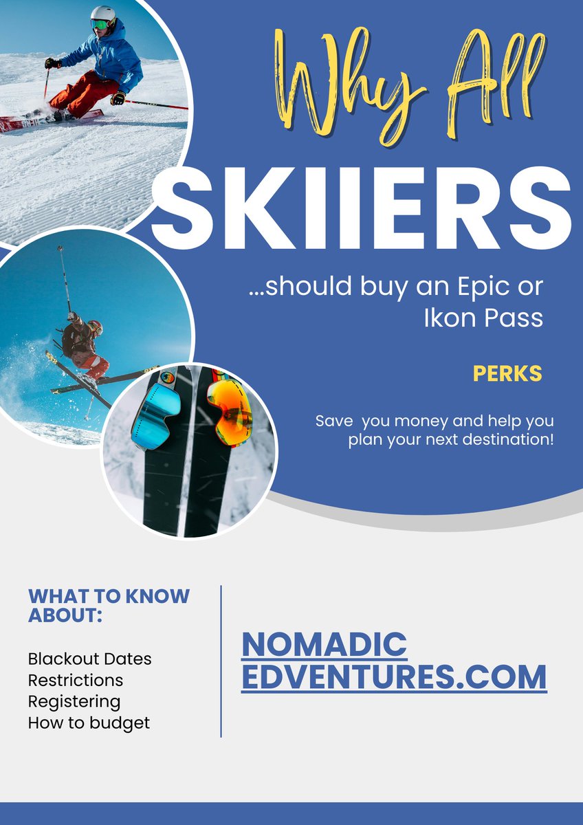 Why all skiers and snowboarders should get an Ikon or Epic Pass. nomadicedventures.com/2024/02/28/why… #skiing #epicpass #ikonpass #snowboarding #skijumpingfamily #snow