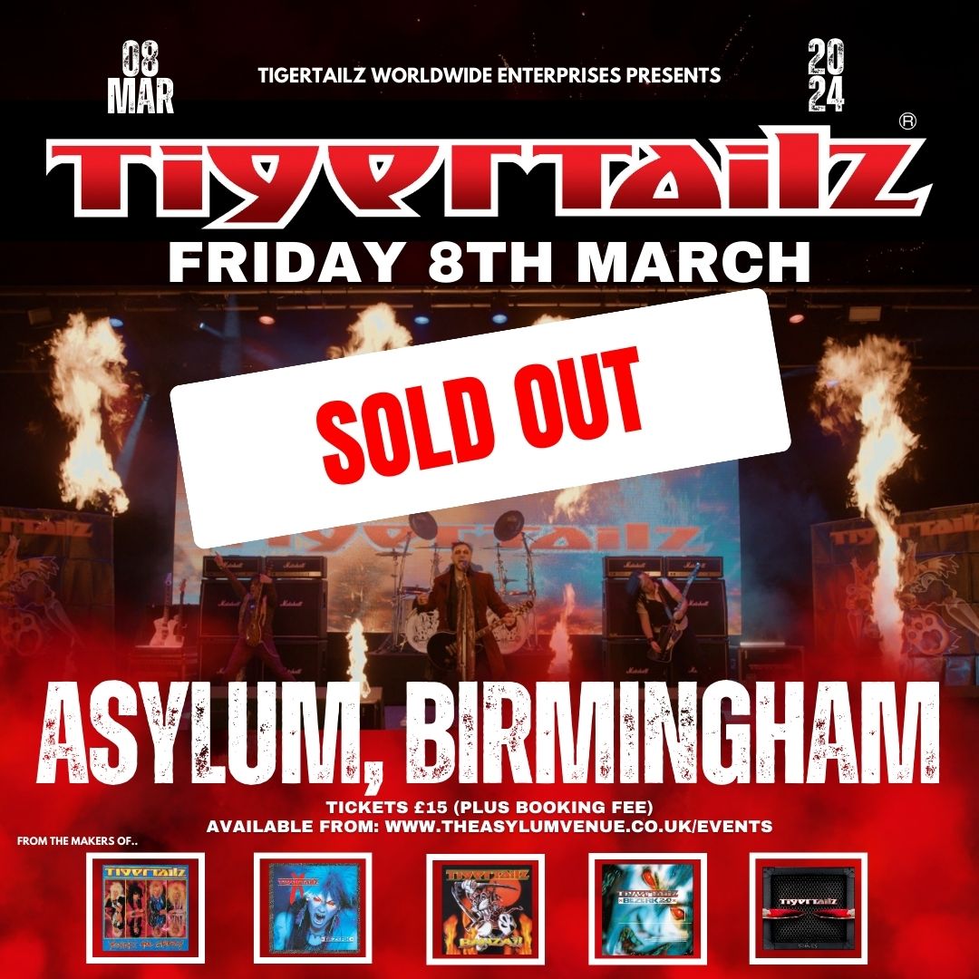 The @TheAsylumVenue show is now officially SOLD OUT! A huge thanks to everyone who bought tickets 🙏 The THINK TANK? Newcastle show will sell out in the next few days. Please buy tickets now as there's no 'pay on the door' gigantic.com/tigertailz-tic…